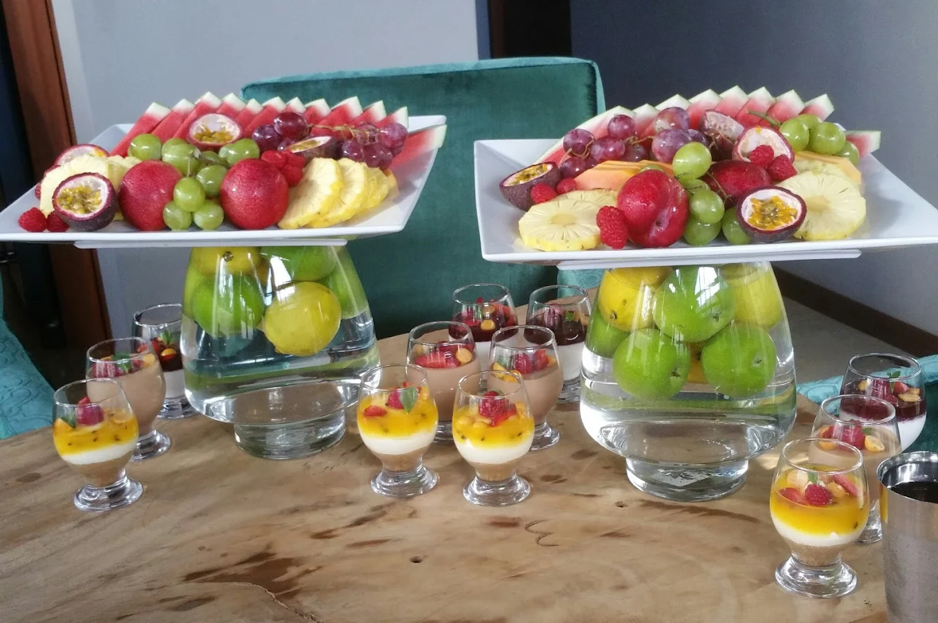Fruit display and desserts